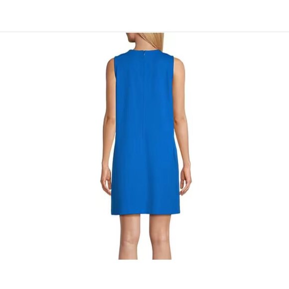 New Preston & York Blue Tamara Ponte Sleeveless Small Shift Dress office siren - Picture 2 of 9